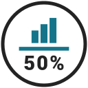 Business graph,50,Business growth,Graph,50 percent,Bar chart,Fifty